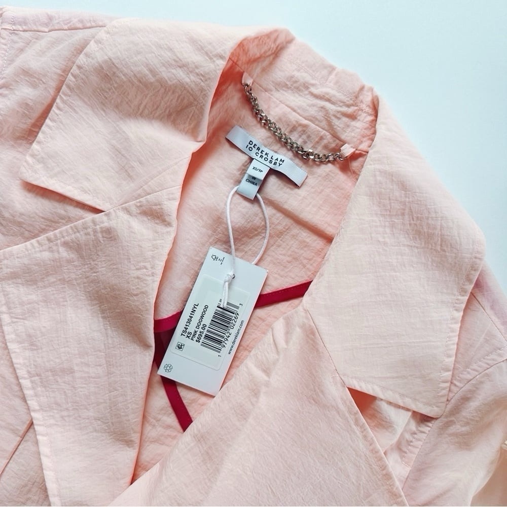 NEW Derek Lam 10 Crosby Lexis Trench Coat Pink Dogwood - Picture 8 of 10